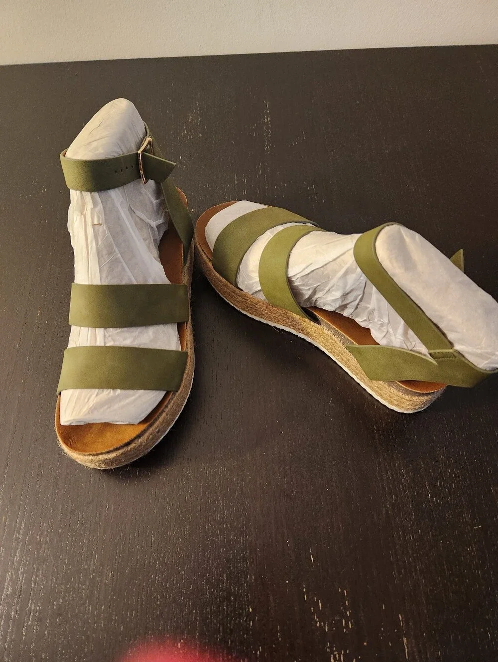 Patrizia Olive Green Strappy Espadrille Platform Sandals